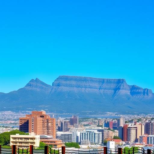 Cape Town cityscape with Table Mountain in the background
