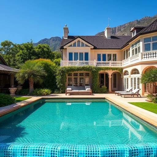 Luxury villa with swimming pool and garden in Constantia, Cape Town